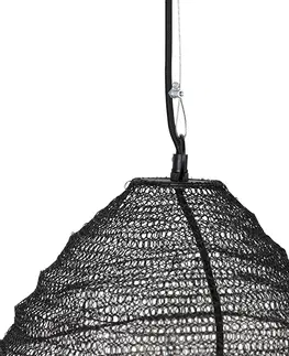 Zavesne lampy Orientálna závesná lampa čierna 60 cm - Nidum