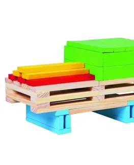 Drevené hračky Bino Drevená stavebnica Mesto, 150 dielikov