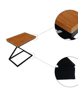 Konferenčné stolíky Príručný/nočný stolík, dub/čierna, APIA
