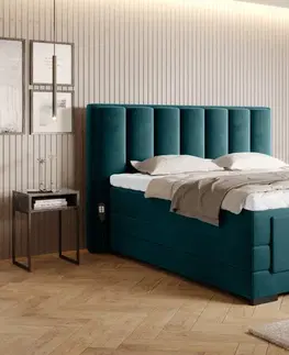 Elektrické polohovacie Elektrická polohovacia boxspringová posteľ VERONA Eltap Lukso 40 - modrá