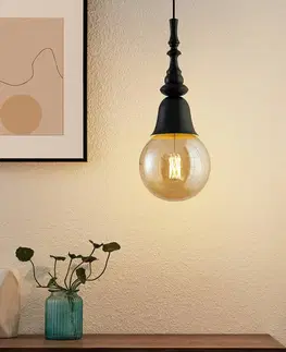 Závesné svietidlá Lucande Lucande Gesja závesná lampa 2-pl. čierna