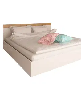 Spálňové zostavy Spálňový komplet (posteľ 160x200 cm), biela/dub artisan, GABRIELA NEW