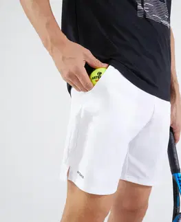 bedminton Pánske tenisové šortky Essential+ biele