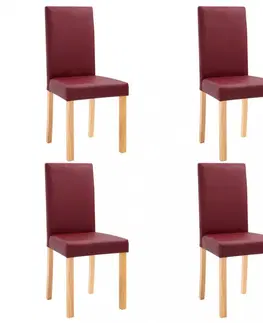 Jedálenské stoličky a kreslá Jedálenská stolička 4 ks umelá koža / drevo Dekorhome Čierna