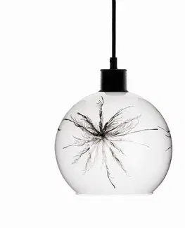 Závesné svietidlá Euluna Závesná lampa Ball púpavový dekór na boku Ø 20 cm