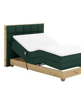 Elektrické polohovacie Elektrická polohovacia boxspringová posteľ TINA 120 Tempo Kondela Zelená