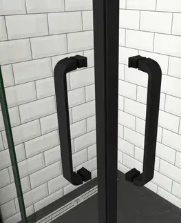 Sprchovacie kúty H K - Sprchovací kút AIRLINE BLACK R909, 90x90 cm, s dvoma jednokrídlovými dverami s pevnou stenou, rohový vstup SE-AIRLINEBLACKR909