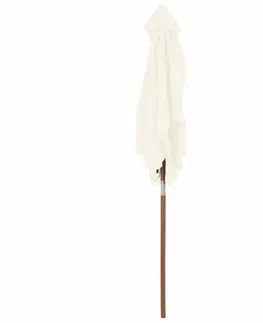 Slnečníky Záhradný slnečník s drevenou tyčou 150 x 200 cm Sivohnedá taupe
