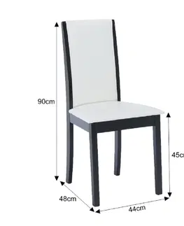 Stoličky Jedálenská stolička, wenge/ekokoža biela, VENIS NEW