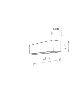 Nástenné svietidlá Euluna Nástenné svetlo Straight XS, šírka 26 cm grafitová