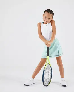 bedminton Dievčenská sukňa TSK 900 na tenis sivozelená