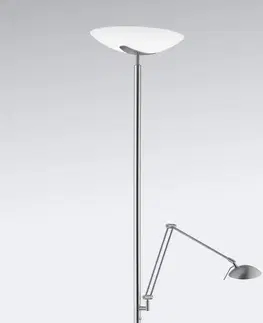Stojacie lampy Knapstein LED stojacia lampa Lya na čítanie, nikel-chróm