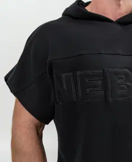 Pánske tričká Rag top s kapucňou Nebbia Champion 706 Black - L