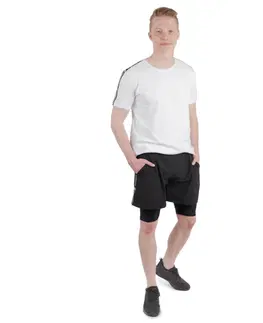 Pánske kraťasy a šortky Pánske kraťasy 2v1 inSPORTline Closefit Short čierna - L