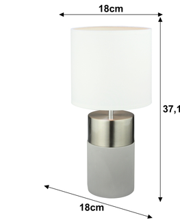 Stolné lampy KONDELA Qenny Typ 19 stolná lampa biela / svetlosivá