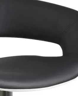 Barové stoličky Dkton Dizajnová barová stolička Natania, bielo čierna a chrómová