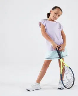 bedminton Dievčenská sukňa TSK 900 na tenis sivozelená