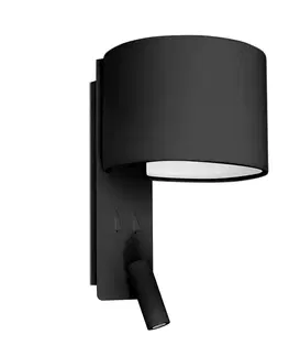 Nástenné svietidlá FARO BARCELONA Nástenné svetlo Fold, LED lampa na čítanie, čierna