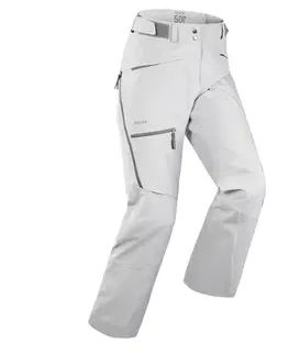 nohavice Dámske lyžiarske nohavice FR500 na freeride sivé