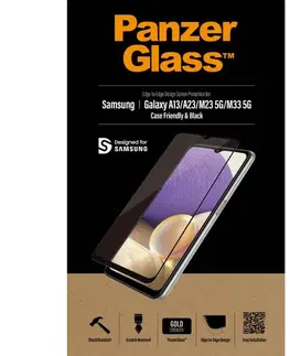 Ochranné fólie pre mobilné telefóny Ochranné temperované sklo PanzerGlass Case Friendly pre Samsung Galaxy A13A13 5GM23 5GM33 5G, čierne 7306