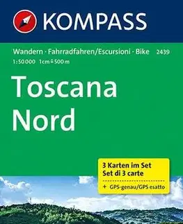 Turistika, skaly Toscana Nord 2439 (sada 3 map) - 1:25 000