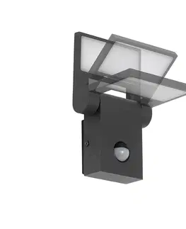 Vonkajsie nastenne svietidla Vonkajšie nástenné svietidlo sivé vrátane LED IP54 so snímačom pohybu - Zane