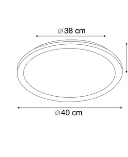 Stropne svietidla Stropné svietidlo okrúhle čierne 40 cm vrátane LED 3 stupne stmievateľné IP44 - svetelné