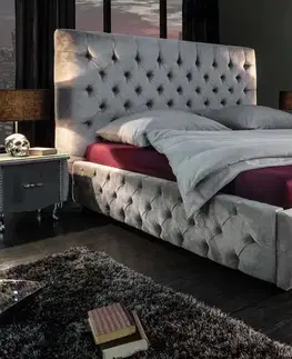 Postele LuxD Dizajnová posteľ Laney 180x200 cm sivý zamat