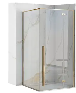 Sprchovacie kúty REA/S - Sprchovací kút FARGO 80x100 - zlatý So sprchovou vaničkou Savoy KPL-K4907