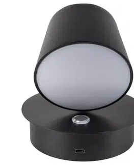 Nástenné svietidlá Näve LED svetlo Tondo batérie, magnetické, čierna