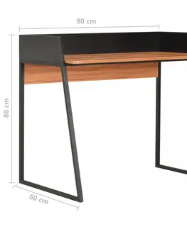 Pracovné stoly Písací stôl DTD / kov Dekorhome Čierna