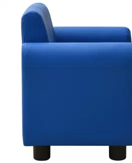 Pohovky a kreslá Detská sedačka s podnožkou umelá koža Dekorhome Sivá