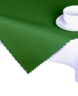 Obrusy Forbyt, Obrus ​​s nešpinivou úpravou, Jednofarebný dáždik, tmavo zelený 140 x 220 cm ovál