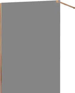 Sprchové dvere MEXEN/S - KIOTO Sprchová zástena WALK-IN 70x200 cm 8 mm, ružové zlato, dymové sklo 800-070-101-60-40