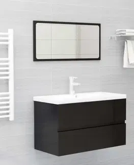 Kúpeľňové skrinky Skrinka pod umývadlo 80 cm Dekorhome Čierna