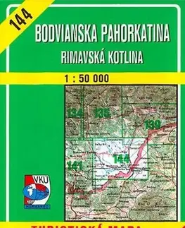 Turistika, skaly Bodvianska pahorkatina - Rimavská kotlina - TM 144 - 1:50 000