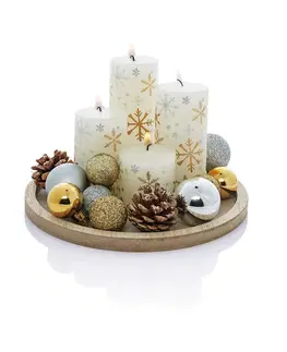 Vianočné dekorácie Dekoračná sada so sviečkami Biele Vianoce