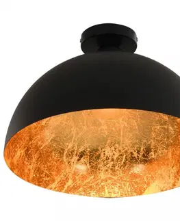 Osvetlenie Závesná lampa 2 ks čierna / zlatá Dekorhome