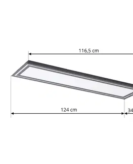 Stropné svietidlá Lucande Lucande Leicy stropné LED svetlo RGBW čierna 124cm