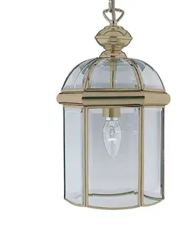 Závesné svietidlá Searchlight Závesná lampa Arlind, Ø 18 cm, starožitná mosadz