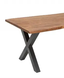 Jedálenské stoly Jedálenský stôl ATHAMÁS akácia 3,5 cm Dekorhome 160x90x77cm