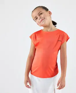 bedminton Dievčenské tričko TTS Soft na tenis koralové