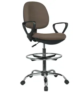Kancelárske stoličky KONDELA Tamber kancelárska stolička s podnožkou hnedá / čierna / chróm