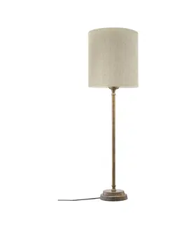 Stolové lampy PR Home PR Home stolová lampa Kent béžová/mosadzné tienidlo Celyn cylinder