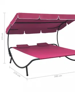 Záhradný postele Záhradná posteľ látka / kov Dekorhome Krémová