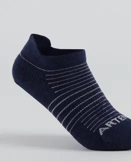 bedminton Detské nízke ponožky na tenis RS 160 3 páry tmavomodré