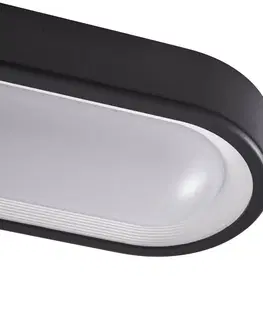 Vonkajšie nástenné svietidlá Lindby Vonkajšie nástenné svietidlo Lindby LED, čierna/biela, oválne