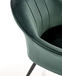 Jedálenské stoličky HALMAR K468 jedálenské kreslo tmavozelená / čierna