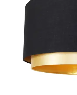 Oblúkové lampy Moderná oblúková lampa čierna s duo tienidlom čierna so zlatou - XXL
