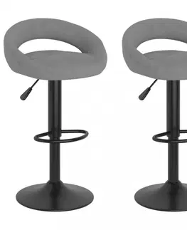 Barové stoličky Barová stolička 2 ks zamat / kov Dekorhome Hnedá
